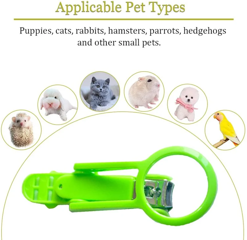 frjjthchy mascota hámster erizo Nail Clipper Trimmer Animal pequeño cortauñas con lupa