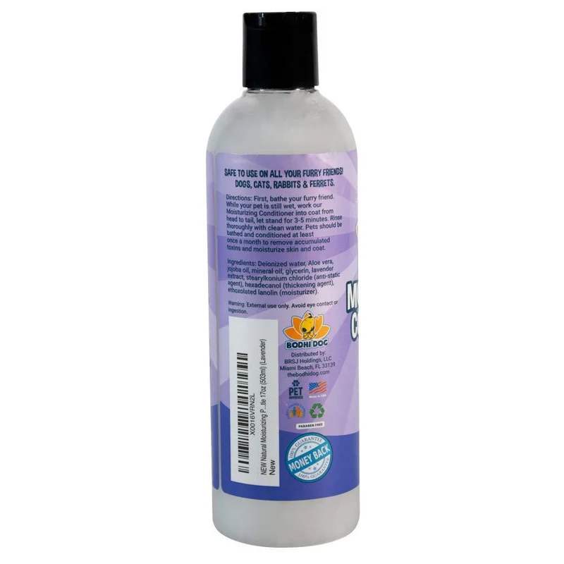 Acondicionador hidratante natural para mascotas, acondicionador para perros, gatos y más, aceite de aloe vera calmante y jojoba, tratamiento aprobado por veterinarios y mascotas, fabricado en los Estados Unidos, 1 botella de 17.0 fl oz