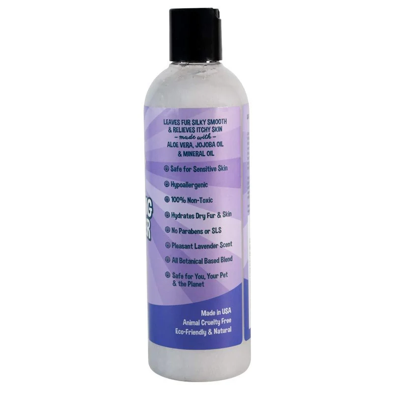 Acondicionador hidratante natural para mascotas, acondicionador para perros, gatos y más, aceite de aloe vera calmante y jojoba, tratamiento aprobado por veterinarios y mascotas, fabricado en los Estados Unidos, 1 botella de 17.0 fl oz