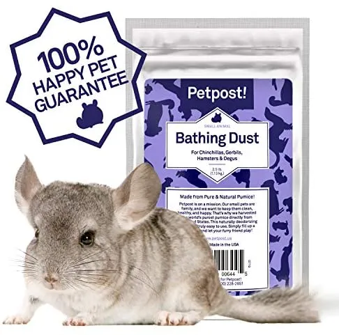 Petpost - Polvo de baño para animales pequeños – Natural, pura limpieza de arena pómez para limpieza Degus, hámsters, gerbil