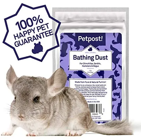 Petpost - Polvo de baño para animales pequeños – Natural, pura limpieza de arena pómez para limpieza Degus, hámsters, gerbil