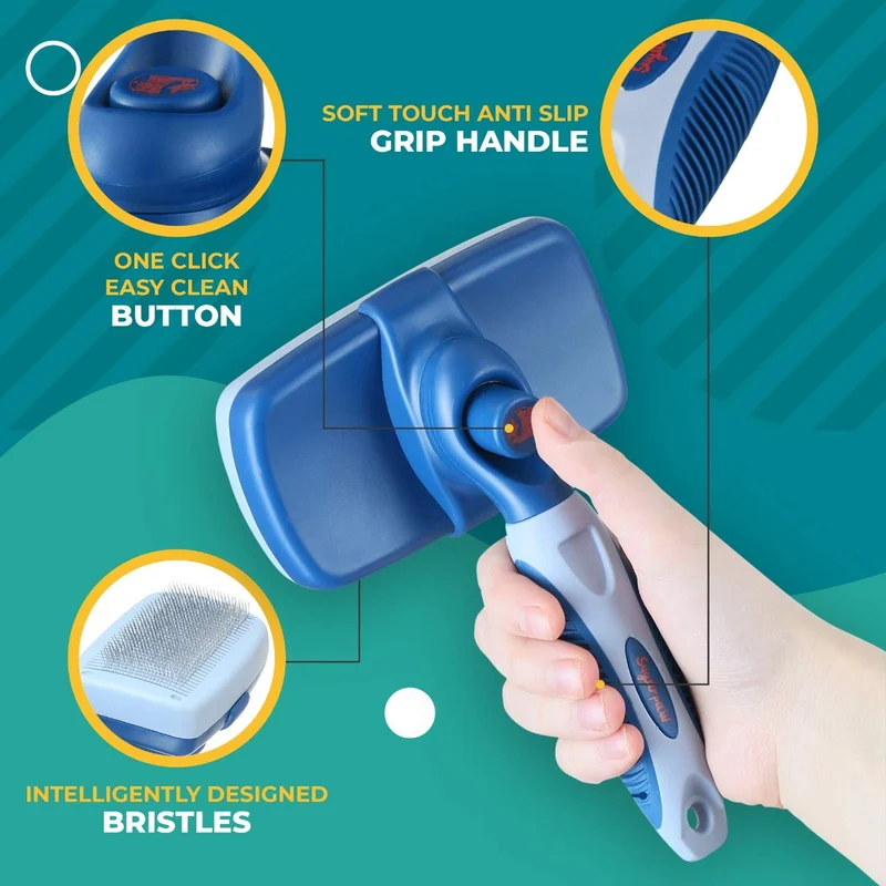 sugarpaw mascota cepillo para polvo de aseo para perros, gatos y cachorro pelo – -Mejor – impermeable Auto Limpieza Cepillos – profesional de deshedding herramienta pin cepillo para polvo de alambre para un aspecto limpio, sano y chamarra de hermosa