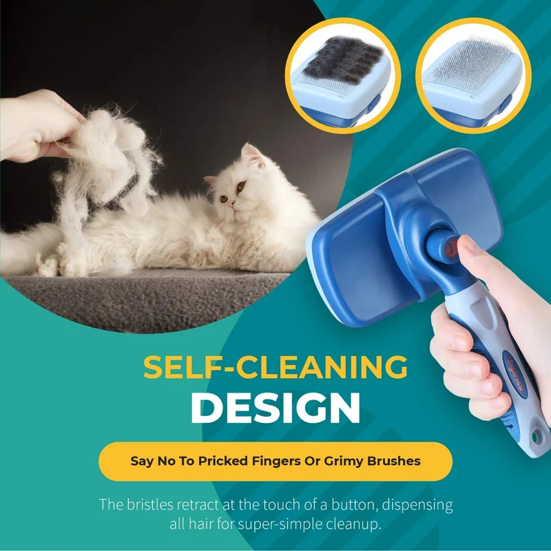 sugarpaw mascota cepillo para polvo de aseo para perros, gatos y cachorro pelo – -Mejor – impermeable Auto Limpieza Cepillos – profesional de deshedding herramienta pin cepillo para polvo de alambre para un aspecto limpio, sano y chamarra de hermosa