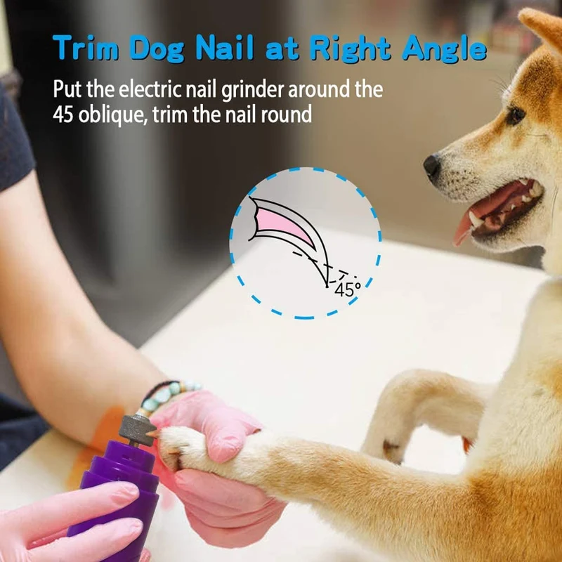 Molinillo de uñas Rull para perros, con bajo ruido eléctrico para mascotas, cortadora de uñas sin dolor, herramienta de aseo para perros, gatos, animales pequeños, molinillo de uñas recargable
