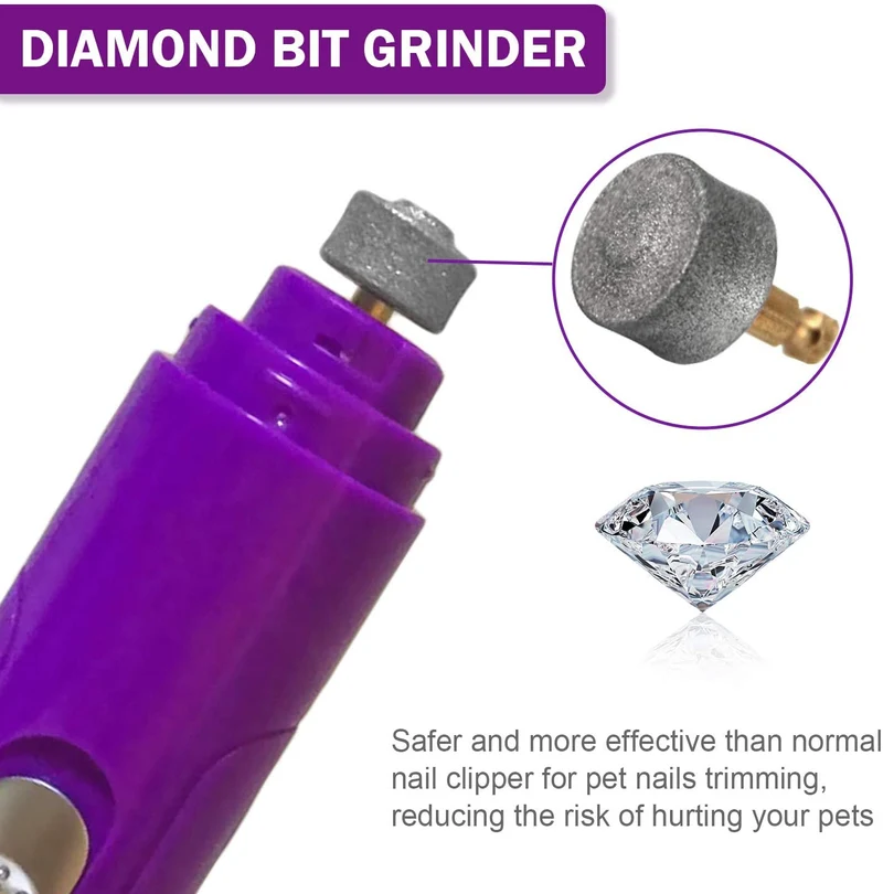 Molinillo de uñas Rull para perros, con bajo ruido eléctrico para mascotas, cortadora de uñas sin dolor, herramienta de aseo para perros, gatos, animales pequeños, molinillo de uñas recargable