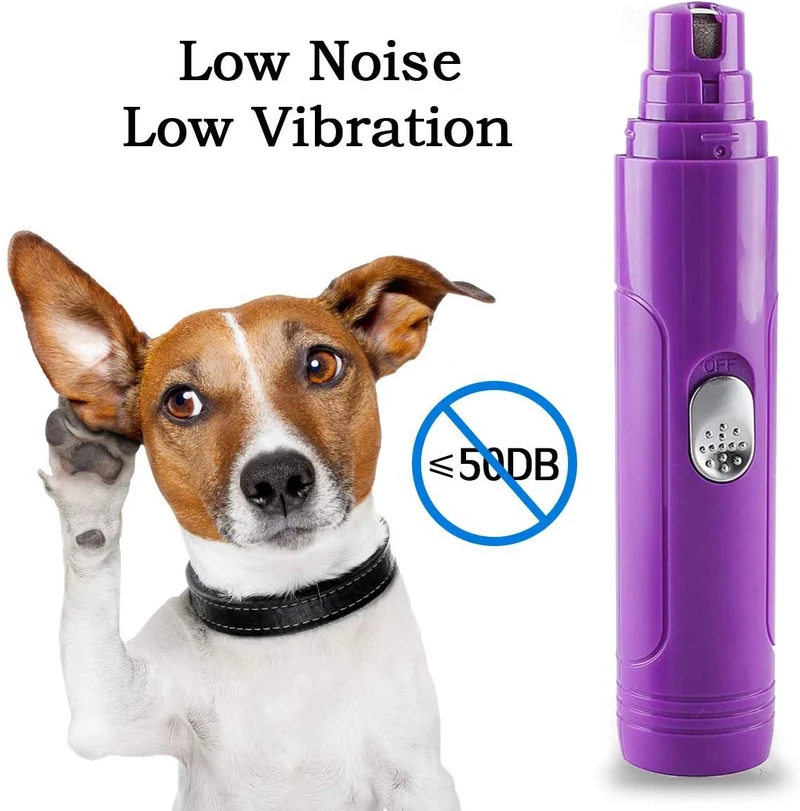 Molinillo de uñas Rull para perros, con bajo ruido eléctrico para mascotas, cortadora de uñas sin dolor, herramienta de aseo para perros, gatos, animales pequeños, molinillo de uñas recargable