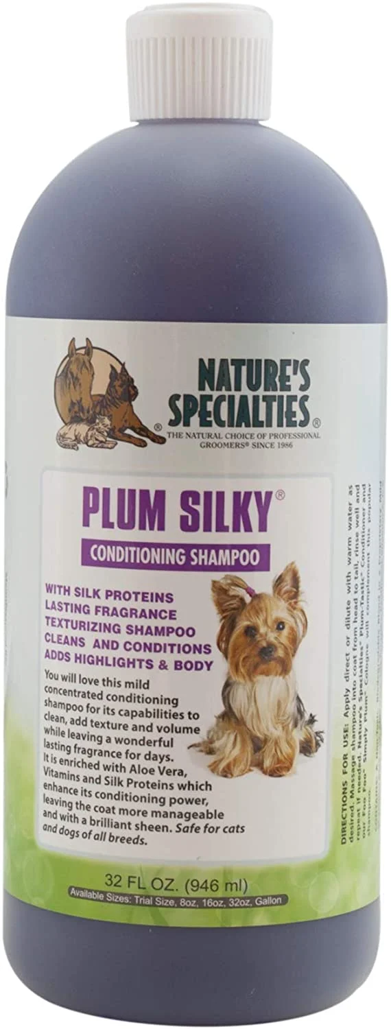 Nature's Specialties Champú acondicionador para mascotas de color ciruela sedoso, diluye hasta 24:1 fabricado en Estados Unidos