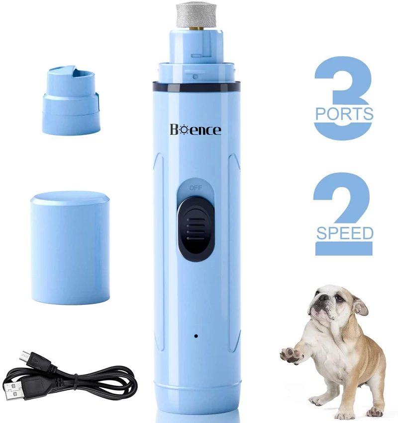 Boence Dogs Nail Grinder Low Noise 2 Speed Pet Nail Trimmer Portable Professional Eelectric Nail File Painless Pet Paws Grooming Tool for Large Medium Small Dogs & Cats