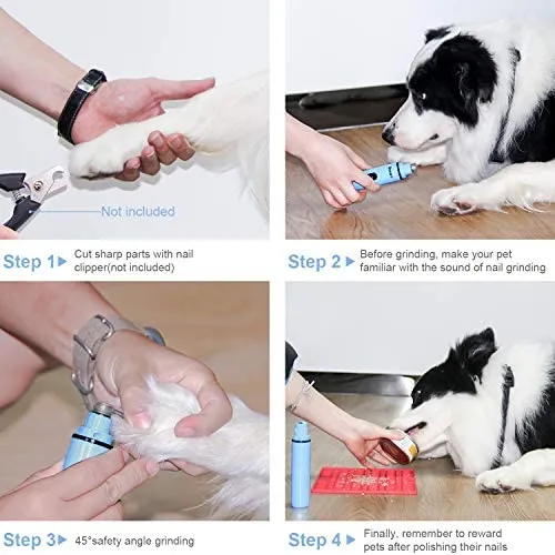Boence Dogs Nail Grinder Low Noise 2 Speed Pet Nail Trimmer Portable Professional Eelectric Nail File Painless Pet Paws Grooming Tool for Large Medium Small Dogs & Cats