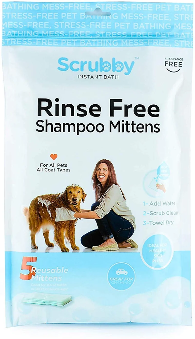 Toallitas para mascotas ScrubbyPet sin enjuague: usa el baño para mascotas, el aseo para mascotas y el lavado de mascotas, fácil de usar, solo para limpiar, secar. Excelente piel sensible. Las toallitas ideales para bañar a tu mascota, perro o gato.