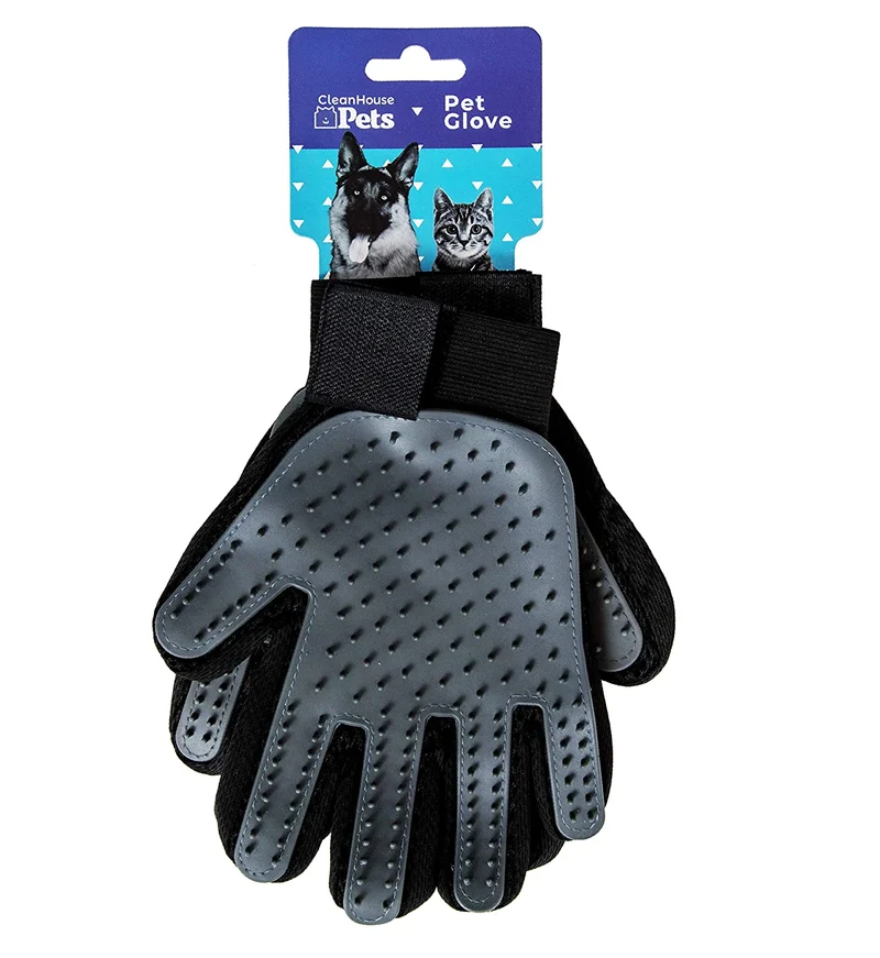 Pet Grooming Gloves Dog Brush & Cat Brush for Pets (Pair) – Easy, Machine Washable Deshedding Glove for Dogs & Cats Hair Removal – Dog & Cat Grooming Must-Have (One Size Fits All)