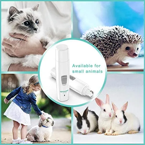 Invenho - Molinillo de uñas eléctrico para mascotas, cortadora de patas, pequeñas, medianas, grandes, gatos, pequeños animales portátiles, recargables, suaves y sin dolor, para aseo