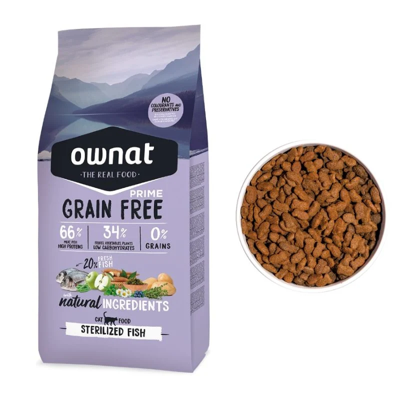 OWNAT GATO GRAIN FREE PRIME STERILIZED FISH GATOS 8 KG