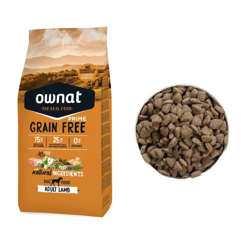 OWNAT GRAIN FREE PRIME PERRO ADULTO CORDERO 12 KG