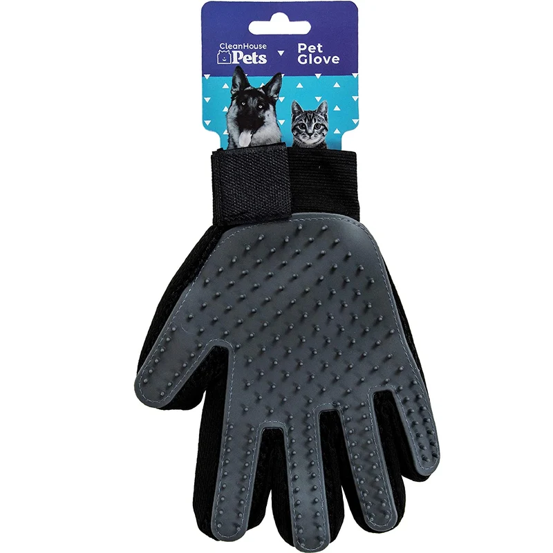 Pet Grooming Glove Dog Brush & Cat Brush for Pets (Single Glove) – Easy, Machine Washable Deshedding Gloves for Dogs & Cats Hair Removal – Dog & Cat Grooming Must-Have (One Size Fits All)