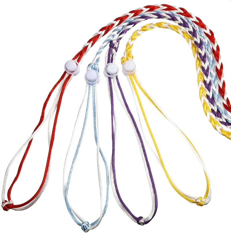 Frienda 4 Pieces Adjustable Hamster Leash Small Animal Harness Rope Harness Towing Rope for Walking Pet Hamster Squirrel, 4 Colors