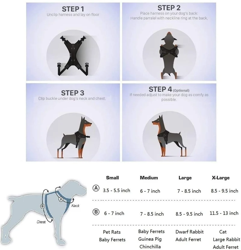 PERSUPER - Soft Mesh Small Pet Harness with Bell, No Pull Comfort Padded Vest Durable Nylon，Guinea Pig Harness and Leash Set， All Season for Bunny, Ferret， Rats, Iguana, Hamster, Bearded Dragon