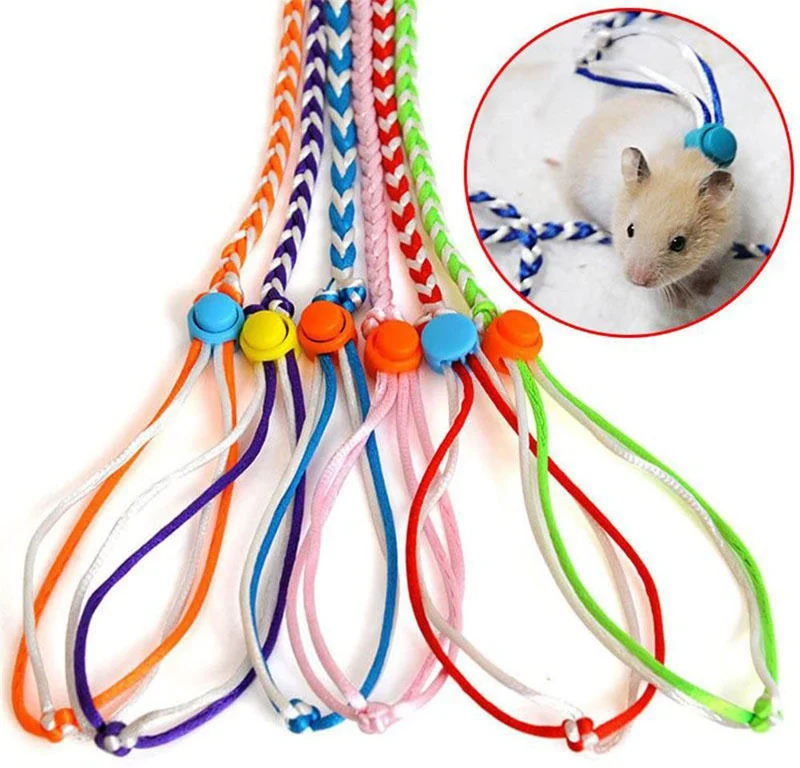 extender Animal Pequeño Leash Lead Arnés Cuerda hámster rata mouse ajustable cuerda