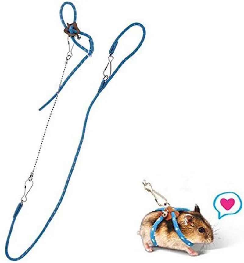 bbeart hámster Arnés, ajustable Arnés Chaleco Leash hámster correas en el pecho con una pequeña Bell Rat Mouse Ardilla Azúcar planeador Small Animal