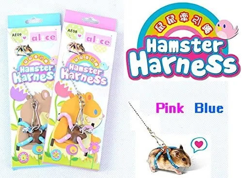 bbeart hámster Arnés, ajustable Arnés Chaleco Leash hámster correas en el pecho con una pequeña Bell Rat Mouse Ardilla Azúcar planeador Small Animal