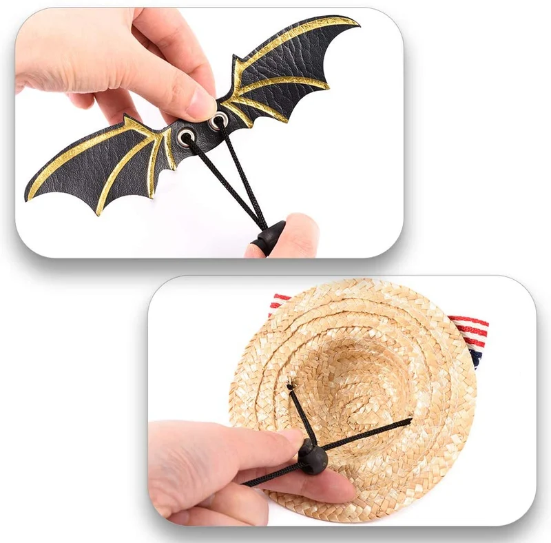Nobranded Lizard Harness Bearded Dragon Leash and Belt Hammock National Flag Hat 7 pc Set, Adjustable Amphibian and Other Small Pet Reptile Harness （S, M, L ）+ 1 Straw Hat + 1 Hammock