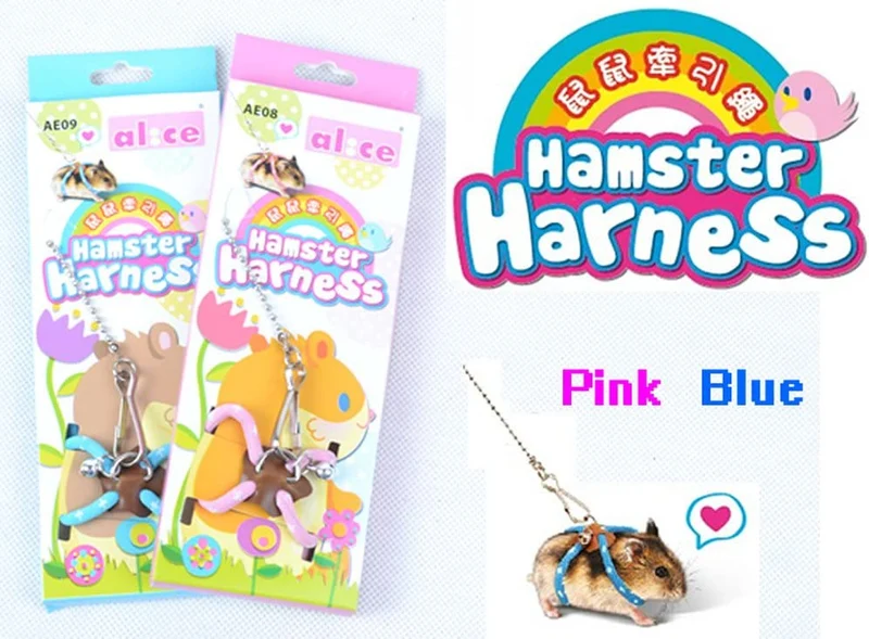 Arnés ajustable para hámster, rata, ardilla, animales pequeños, Azul