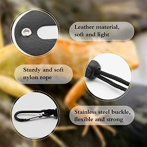 Sayopin Adjustable Reptile Bearded Dragon Harness + 2pcs Reptile Feeding Pliers Stainless Steel Feeder Tool, Reptile Harness Suitable for Small, Medium and Large Reptiles