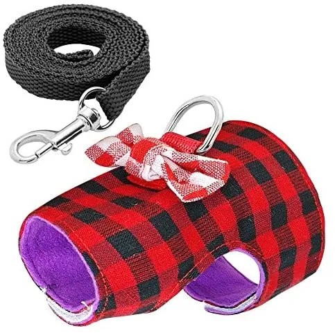 Stock Show - Arnés para caminar al aire libre para mascotas pequeñas y con correa para el pecho con diseño de lazo para decoración de conejo, hurones, conejos, conejos, hámster, cachorros, gatitos, ropa