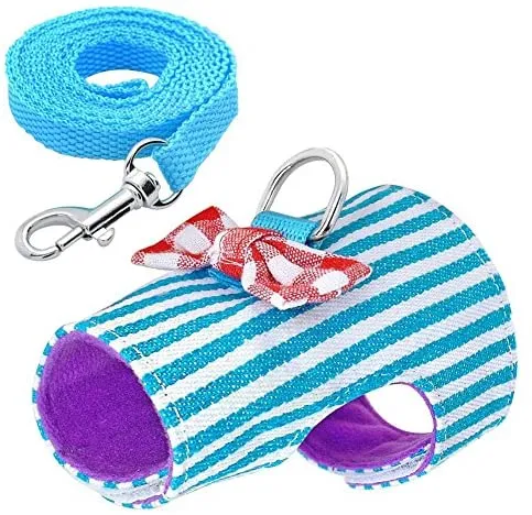 Stock Show - Arnés para caminar al aire libre para mascotas pequeñas y con correa para el pecho con diseño de lazo para decoración de conejo, hurones, conejos, conejos, hámster, cachorros, gatitos, ropa