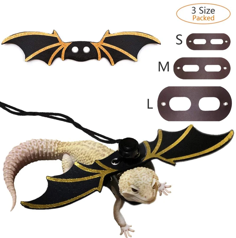 STARROAD-TIM - Arnés de arneses de reptil ajustable (S M L 3 piezas) con alas para anfibios reptiles pequeños medianos y grandes