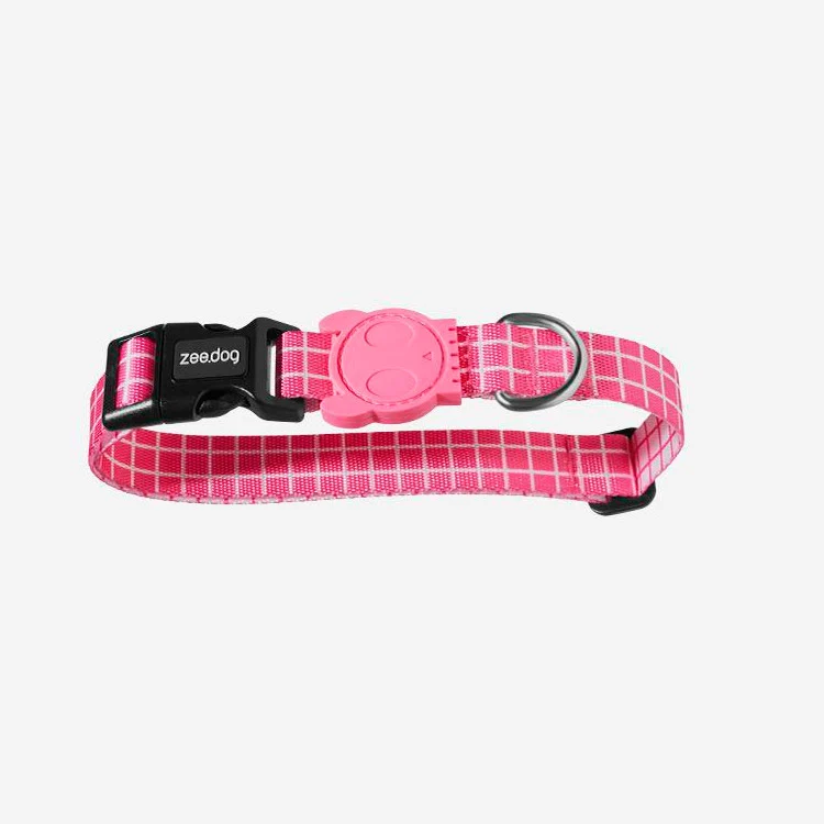 Zee.Dog Collar Pink Wave