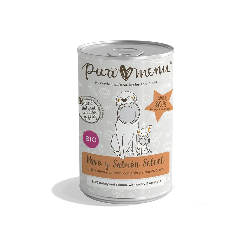 Puro Menú BIO Pavo y Salmón Select Lata Comida Húmeda para Perros
