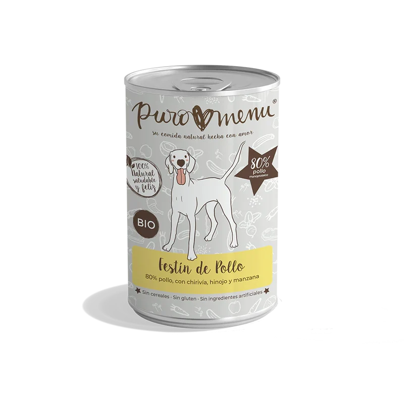 Puro Menú BIO Festín de Pollo Lata Comida Húmeda para Perros