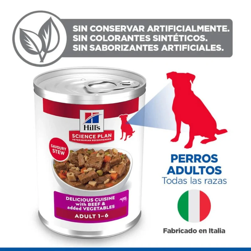 Hill's Science Plan Adult Estofado con Vacuno y Verduras Lata Húmeda para Perros