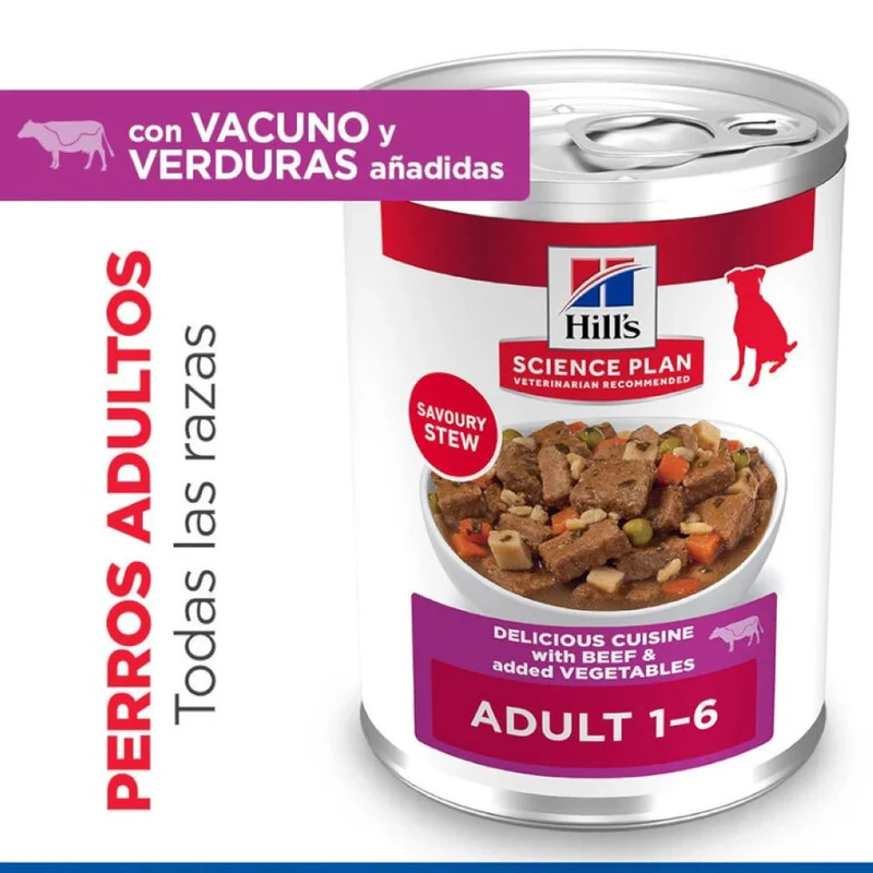 Hill's Science Plan Adult Estofado con Vacuno y Verduras Lata Húmeda para Perros