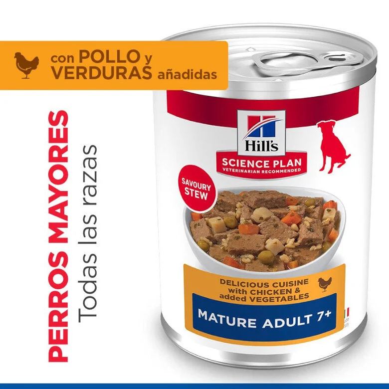 Hill's Science Plan Mature Adult Estofado con Pollo y Verduras Lata Húmeda para Perros