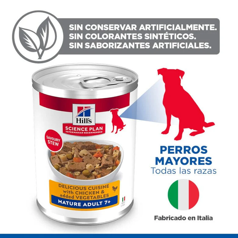 Hill's Science Plan Mature Adult Estofado con Pollo y Verduras Lata Húmeda para Perros