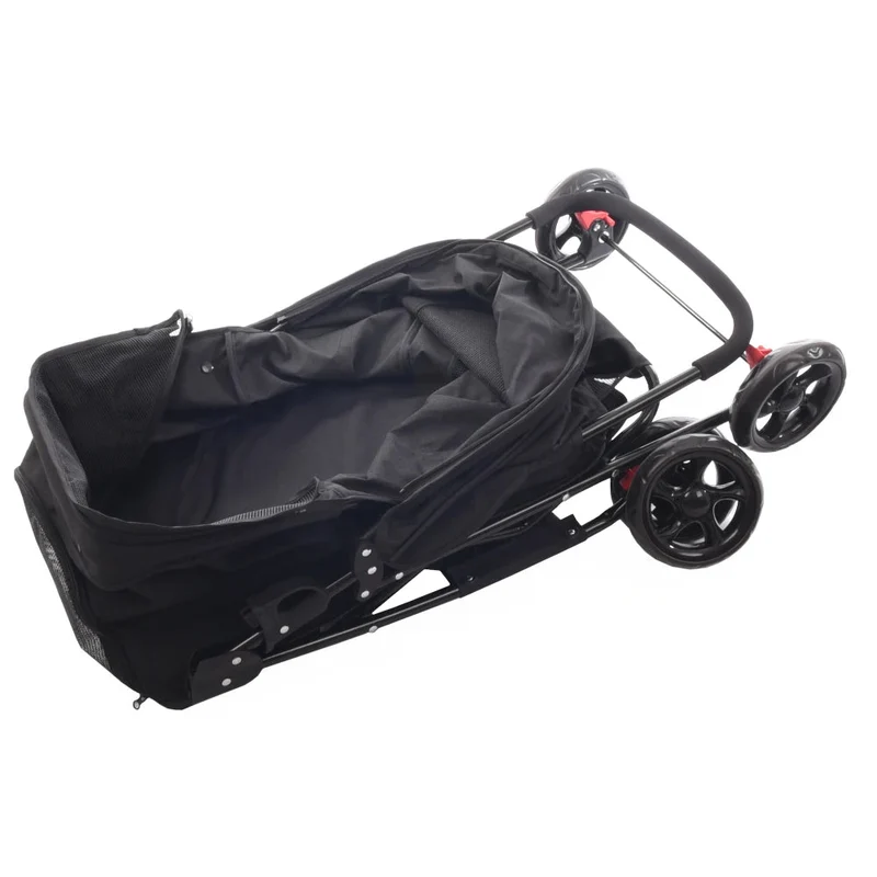 Flamingo Cochecito para Perro Carrito Buggy Negro 46x81,5x98cm