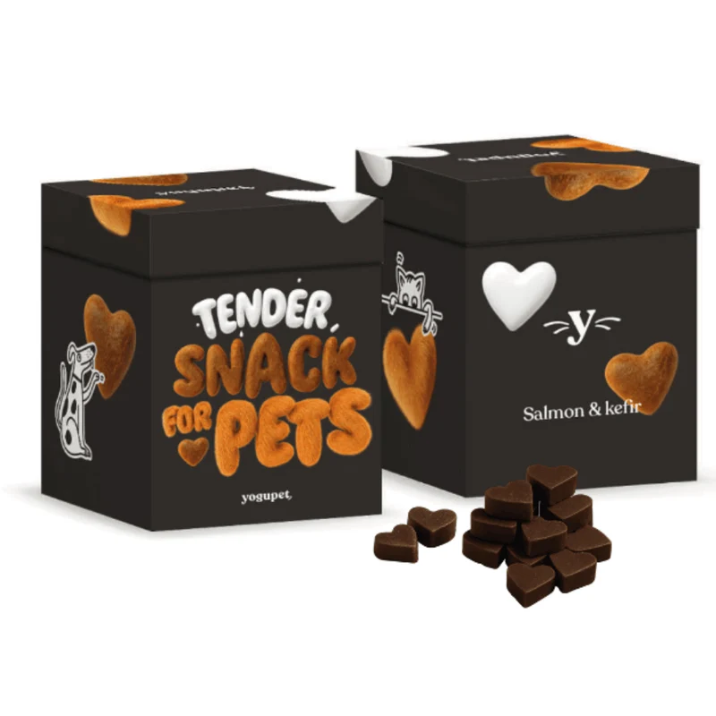 Yogupet Black Box Snacks Semihúmedos con Salmón y Kéfir para Perros y Gatos