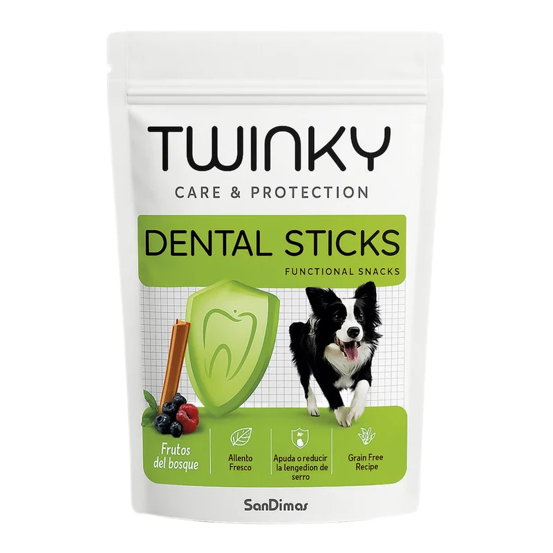 Twinky Snack Funcional Dental Sticks Frutos del Bosque 180gr (7 uds)