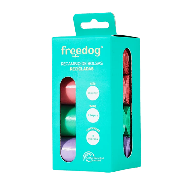 Freedog Bolsas Higiénicas Eco 50% Plástico Reciclado Pack de 8
