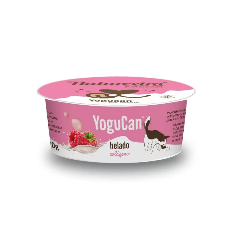 NATUREXTRA YOGUCAN HELADO COLAGENO Y FRAMBUESA PARA PERROS Y GATOS 6 X 110 G