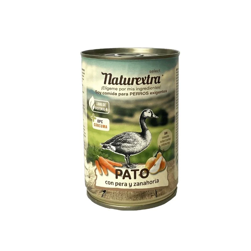 NATUREXTRA LATA PATO CON PERA Y MIJO PERROS 6 X 400 G