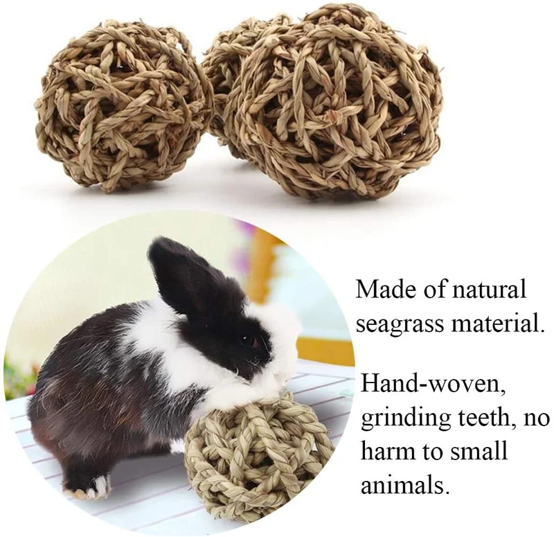 Pequeños Animales Actividad juguete, bolas, Natural Masticar bola divertido del animal doméstico