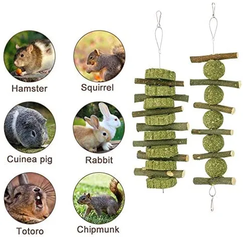Petawi Rabbit Chinchilla Treats and Chews Toys for Teeth Natural Organic Apple Wood Chew Sticks Pet Supplies for Chinchilla Dwarf Rabbit Guinea Pig Rat Hamster Squirrel