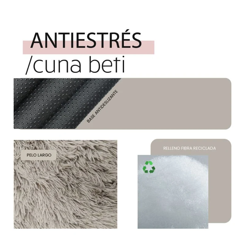 CAMA PARA PERROS Y GATOS ANTIESTRES BETI ROSA YAGU