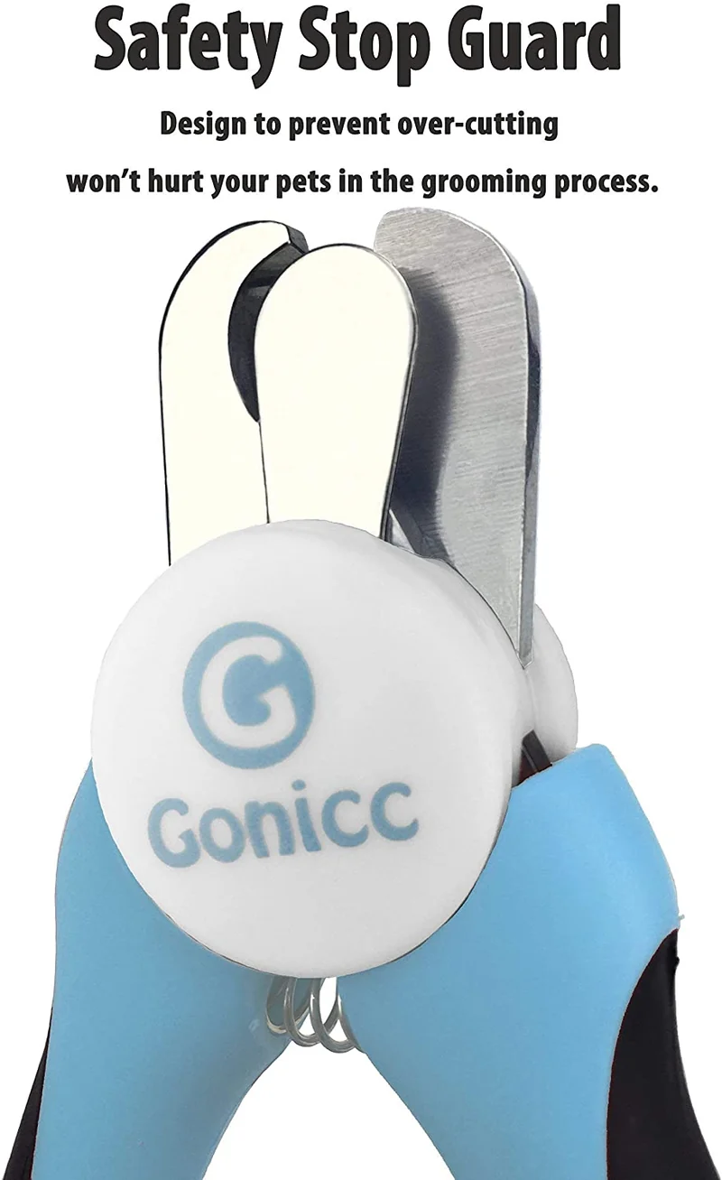 Gonicc Dog & Cat Pets Nail Clippers and Grooming Brush. Nail Clippers with Safety Guard to Avoid Over Cutting, Free Nail File. Dog Brush Effectively Reduces Shedding by Up to 95%. Professional Groomin