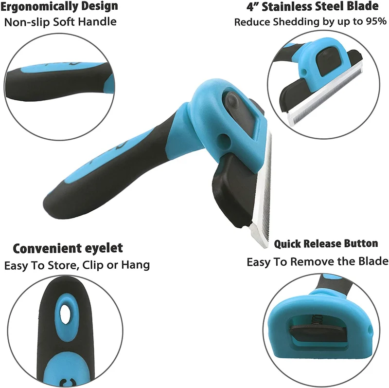 Gonicc Dog & Cat Pets Nail Clippers and Grooming Brush. Nail Clippers with Safety Guard to Avoid Over Cutting, Free Nail File. Dog Brush Effectively Reduces Shedding by Up to 95%. Professional Groomin