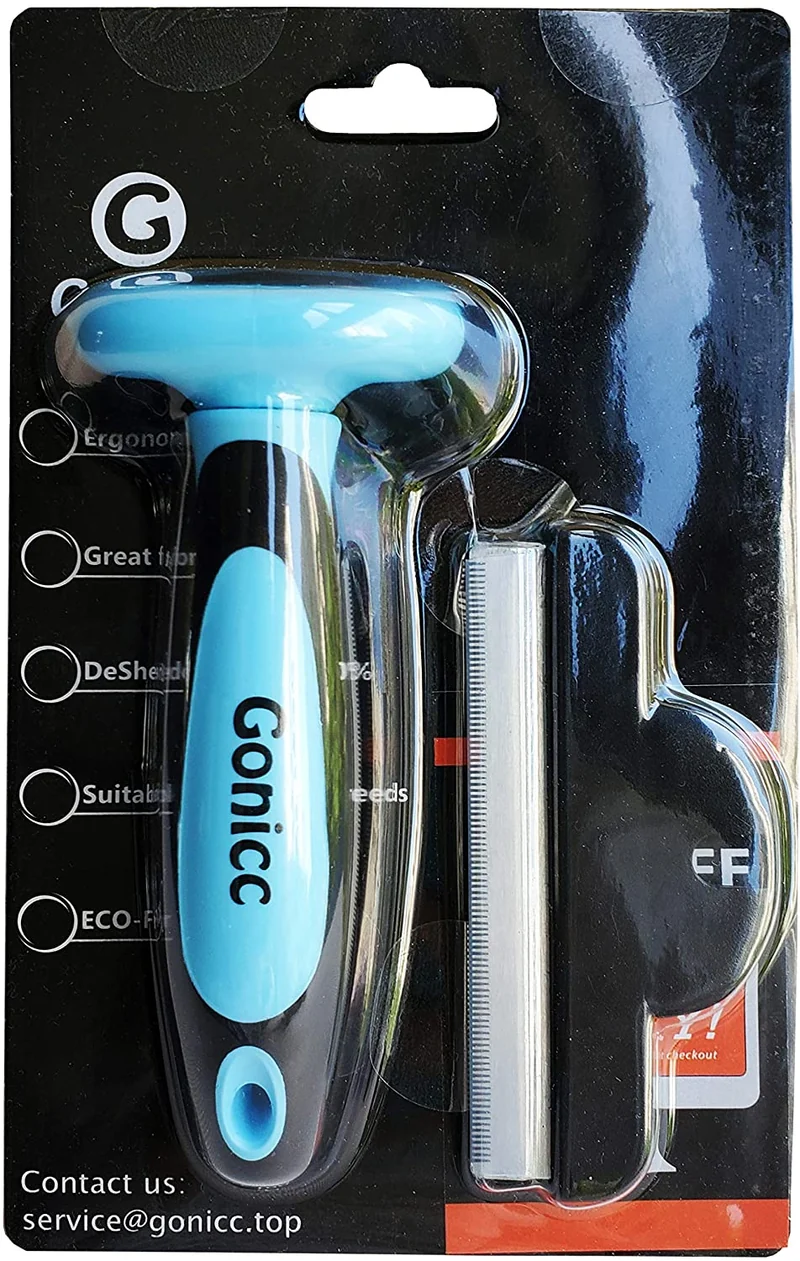 Gonicc Dog & Cat Pets Nail Clippers and Grooming Brush. Nail Clippers with Safety Guard to Avoid Over Cutting, Free Nail File. Dog Brush Effectively Reduces Shedding by Up to 95%. Professional Groomin