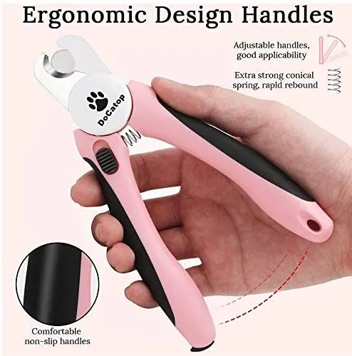 Dog Nail Clippers Pet Nail Trimmers Nail File Set Razor Sharp Blades Safety Guard Sturdy Non Slip Handles Professional Grooming Tool for Large and Small Animals Vet Recommended